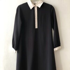 Alice + Olivia Black Dress with Cream Details